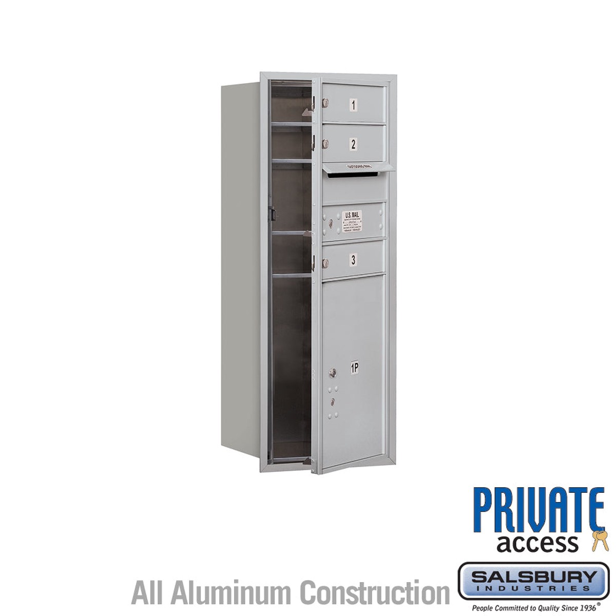 10 Door High Recessed Mounted 4C Horizontal Mailbox with Parcel Locker - Private Access