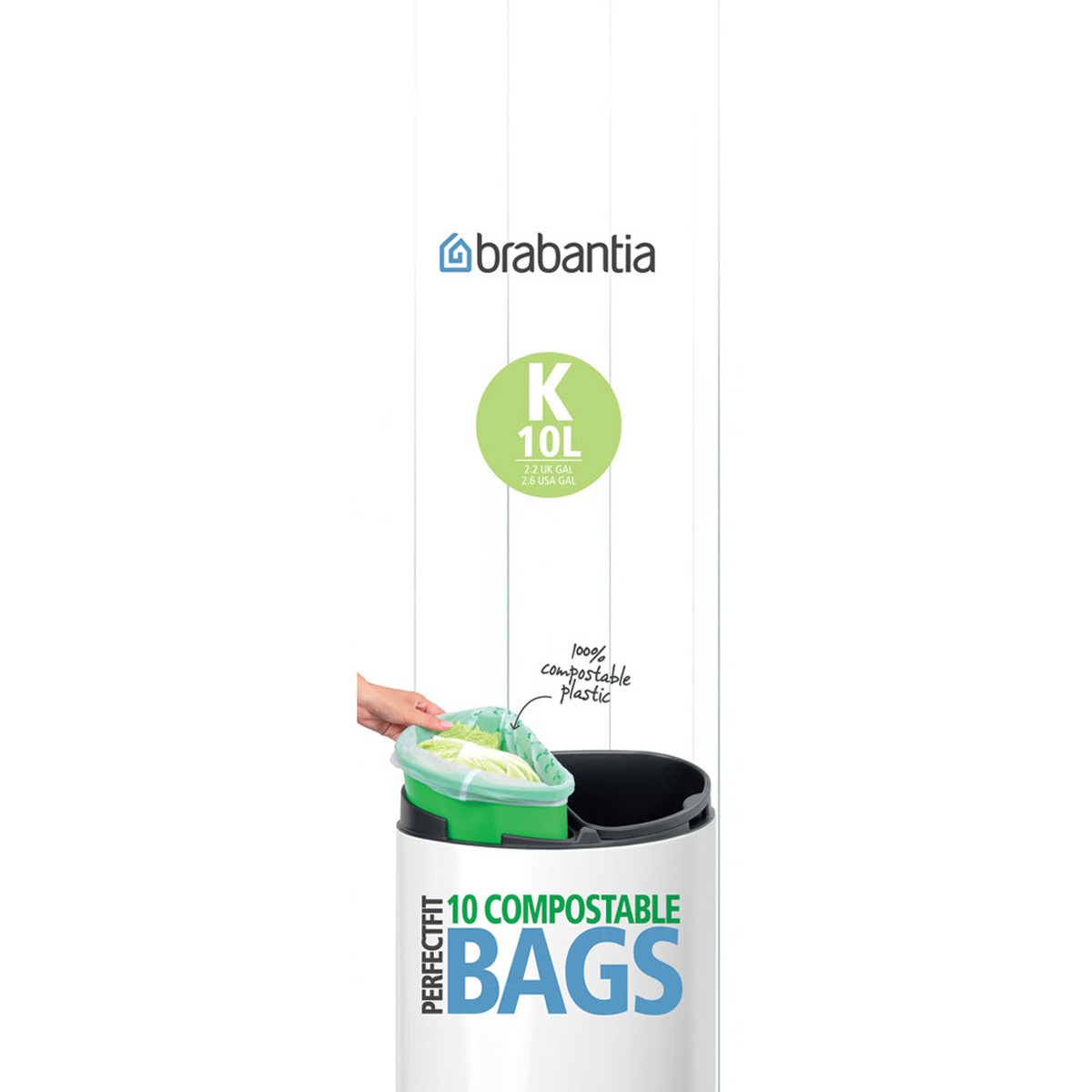 10 Compostable Bin Liners Size K
