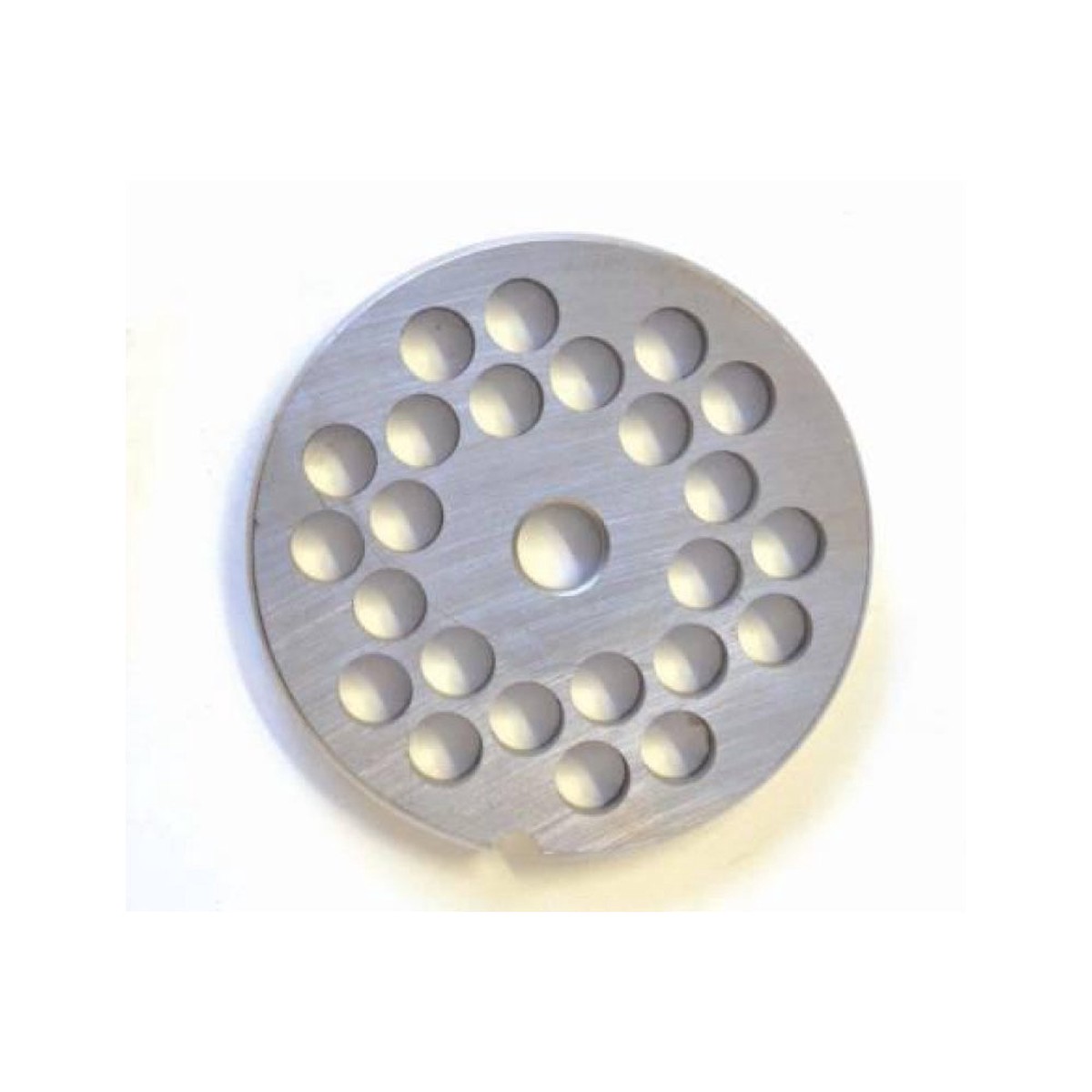 #22 Stainless Steel Hubless Machine Plate with Single Notch - 3-1/4" Diameter, 3/8" Hole Size - 11224