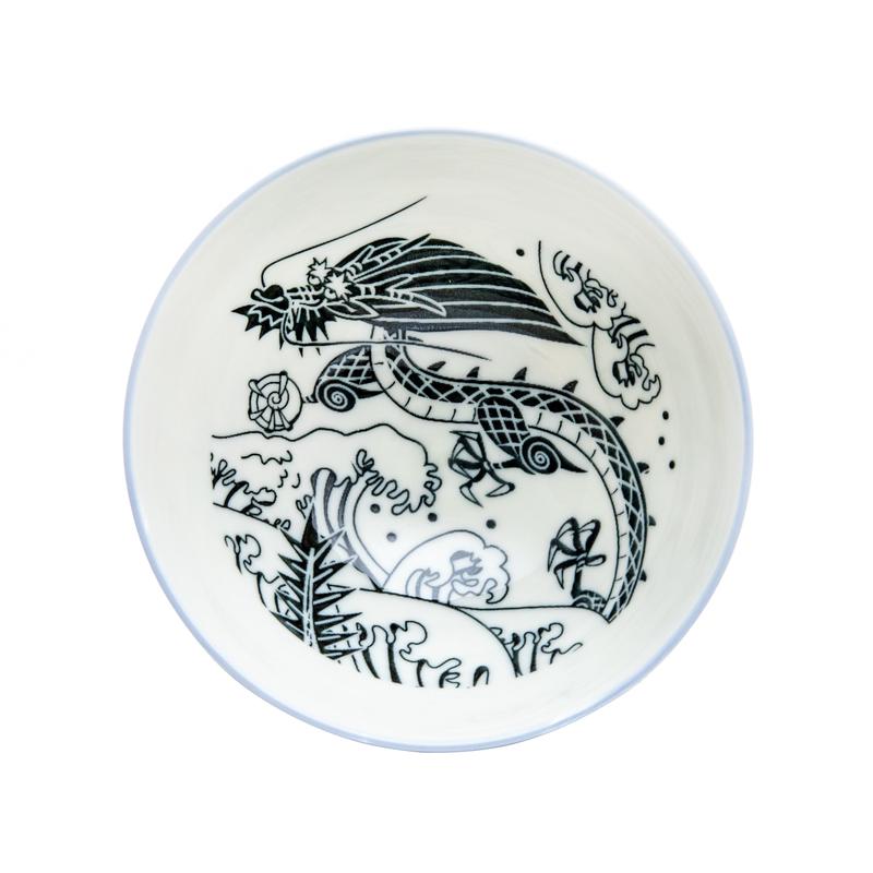 12.2cm Wave Dragon Porcelain Rice Bowl  L