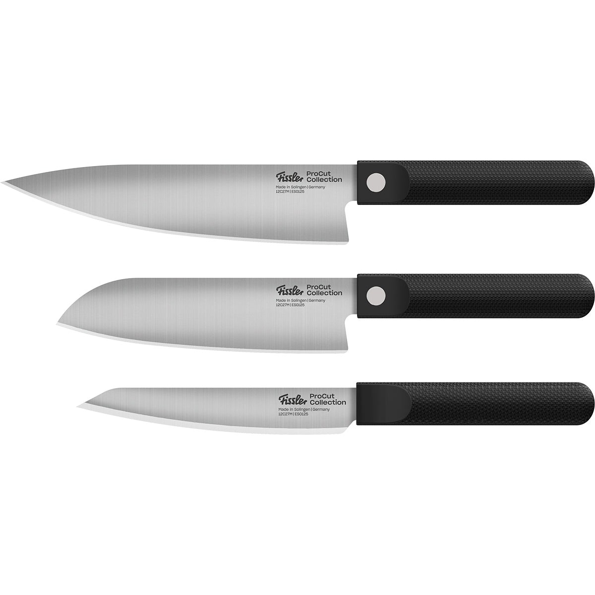 Fissler ProCut 3 piece Set with Utility knife, Santoku knife and Chef's knife