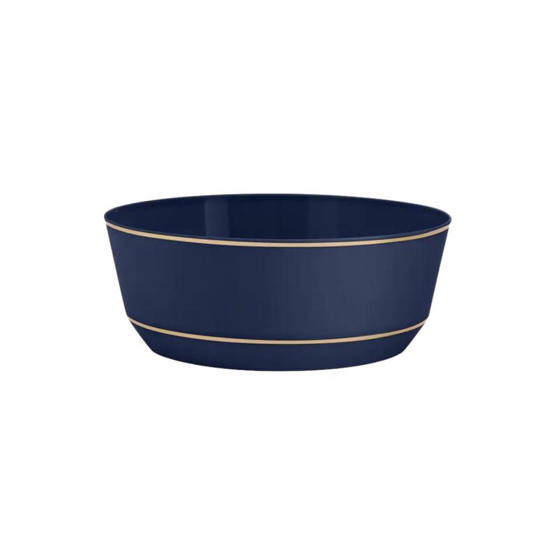 Navy and Gold Round Plastic Bowl 10 Pack - 14 oz.