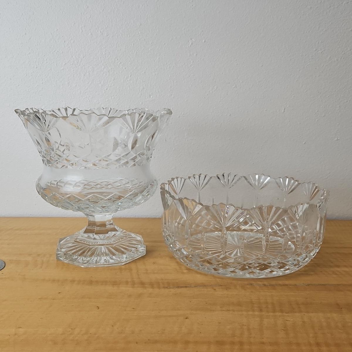 Castillan Imports Crystal - Poland **SET of 2** Large BOWL and VASE trophy cup