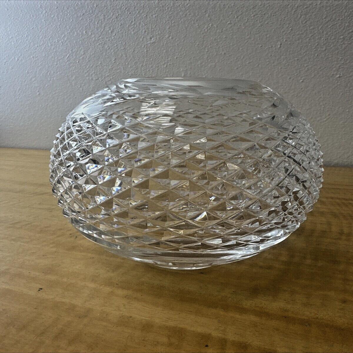 Sparkling Waterford Vintage Lead Crystal Spherical Vase 6" tall