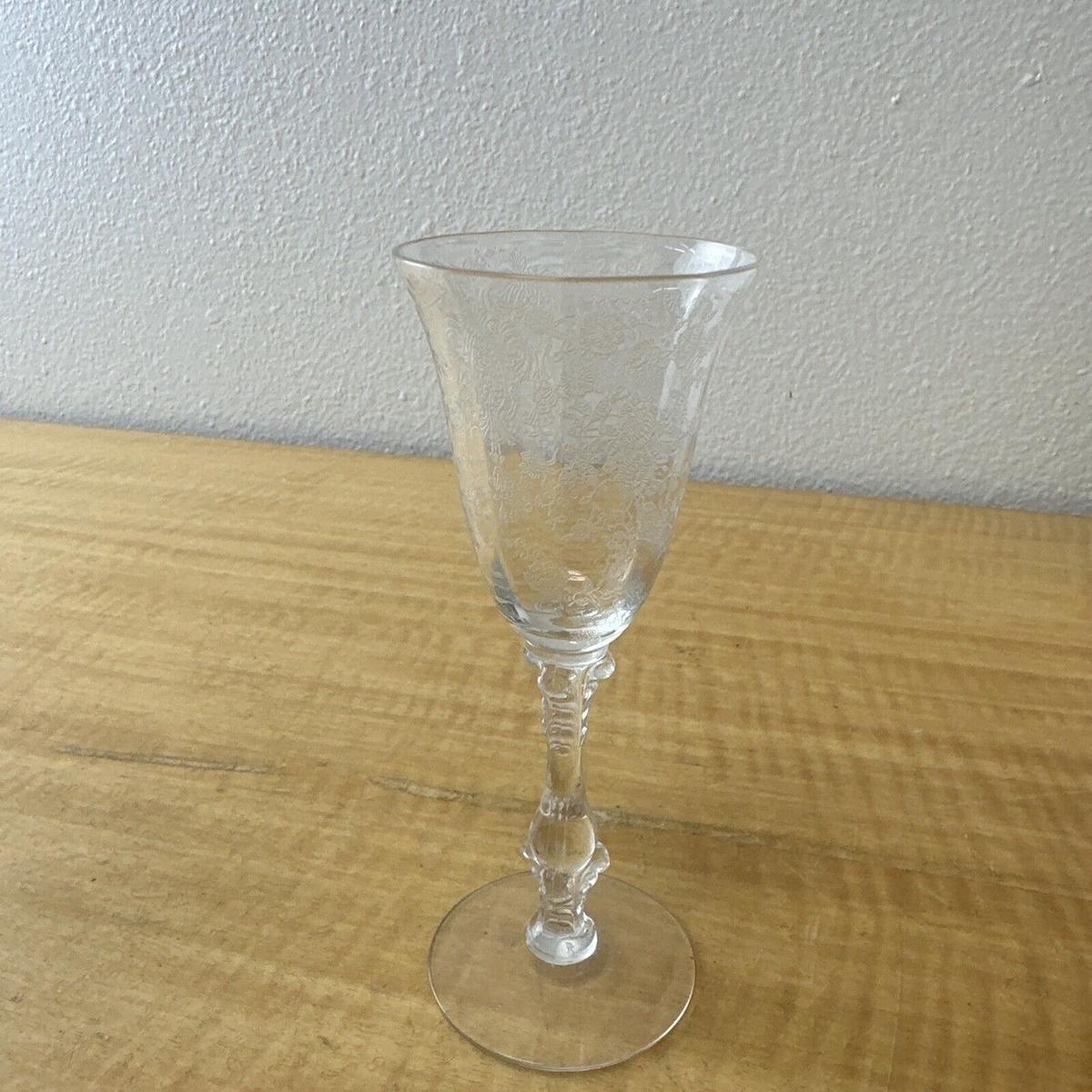 1 Cambridge Crystal Rose Point 4 1/2 oz. Claret Stem