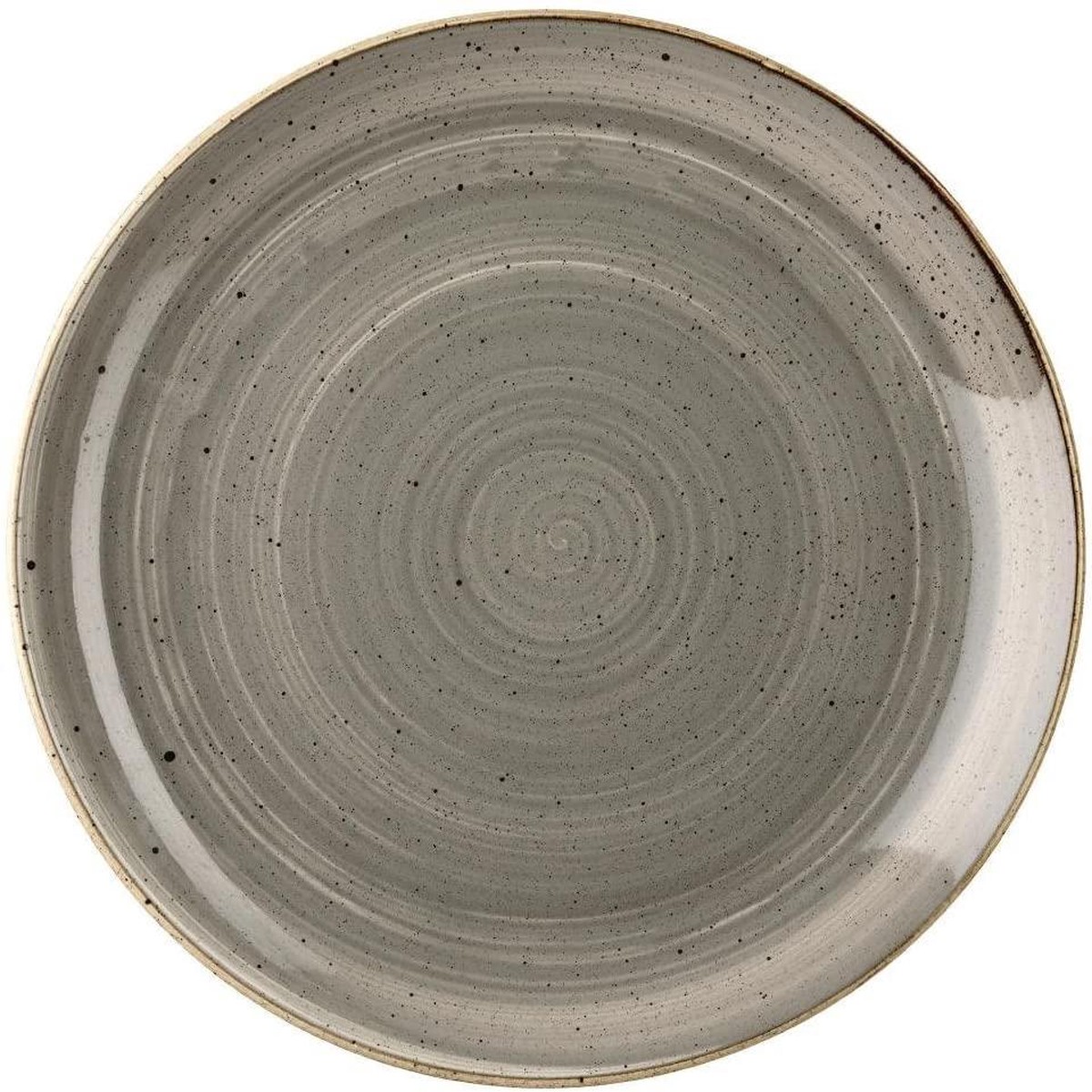 Churchill - 12.75" Super Vitrified Stonecast Peppercorn Grey Large Coupe Plate, Pack of 6 - SPGSEV121