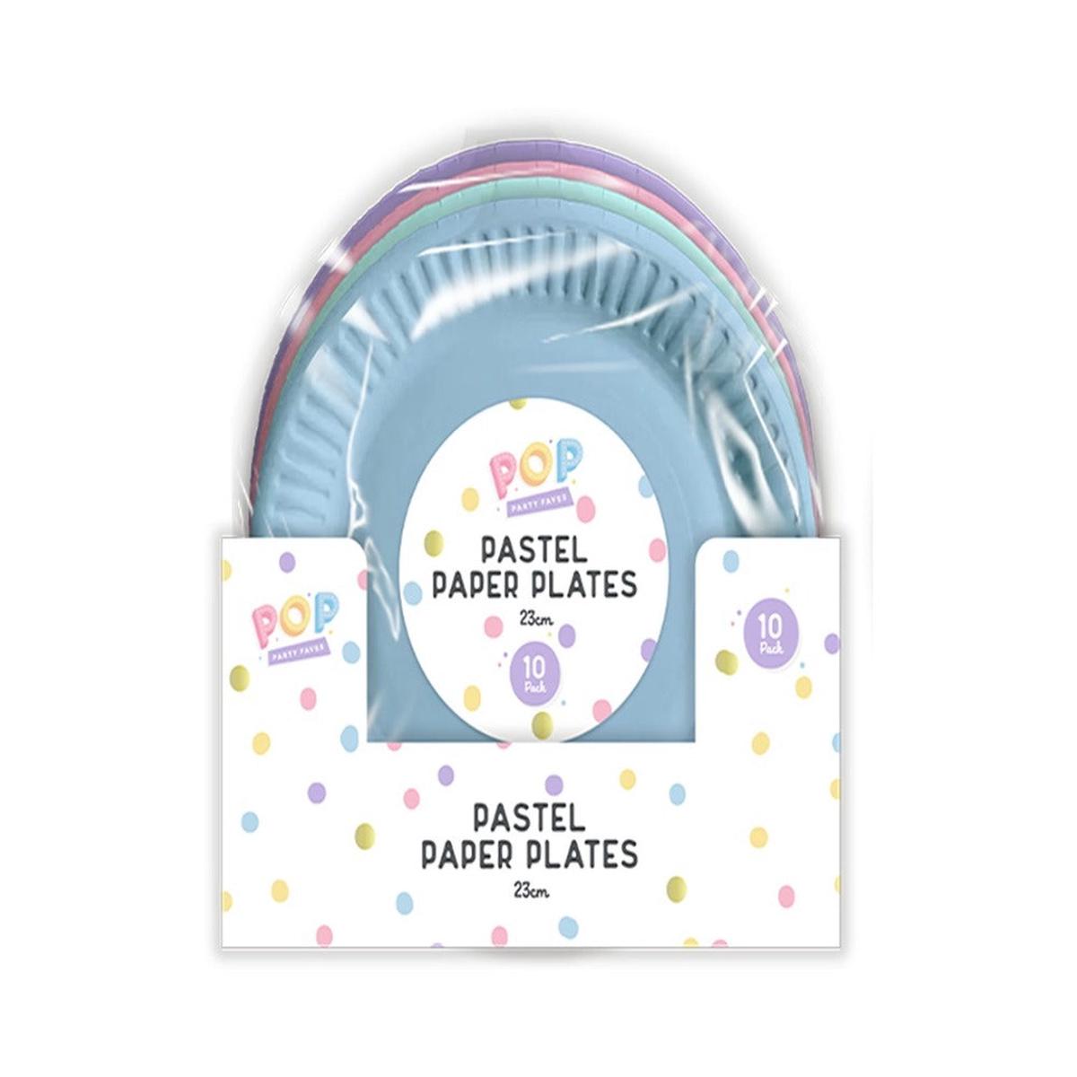 Pastel Round Paper Plates | 23cm, Assorted Colours, Pack of 10