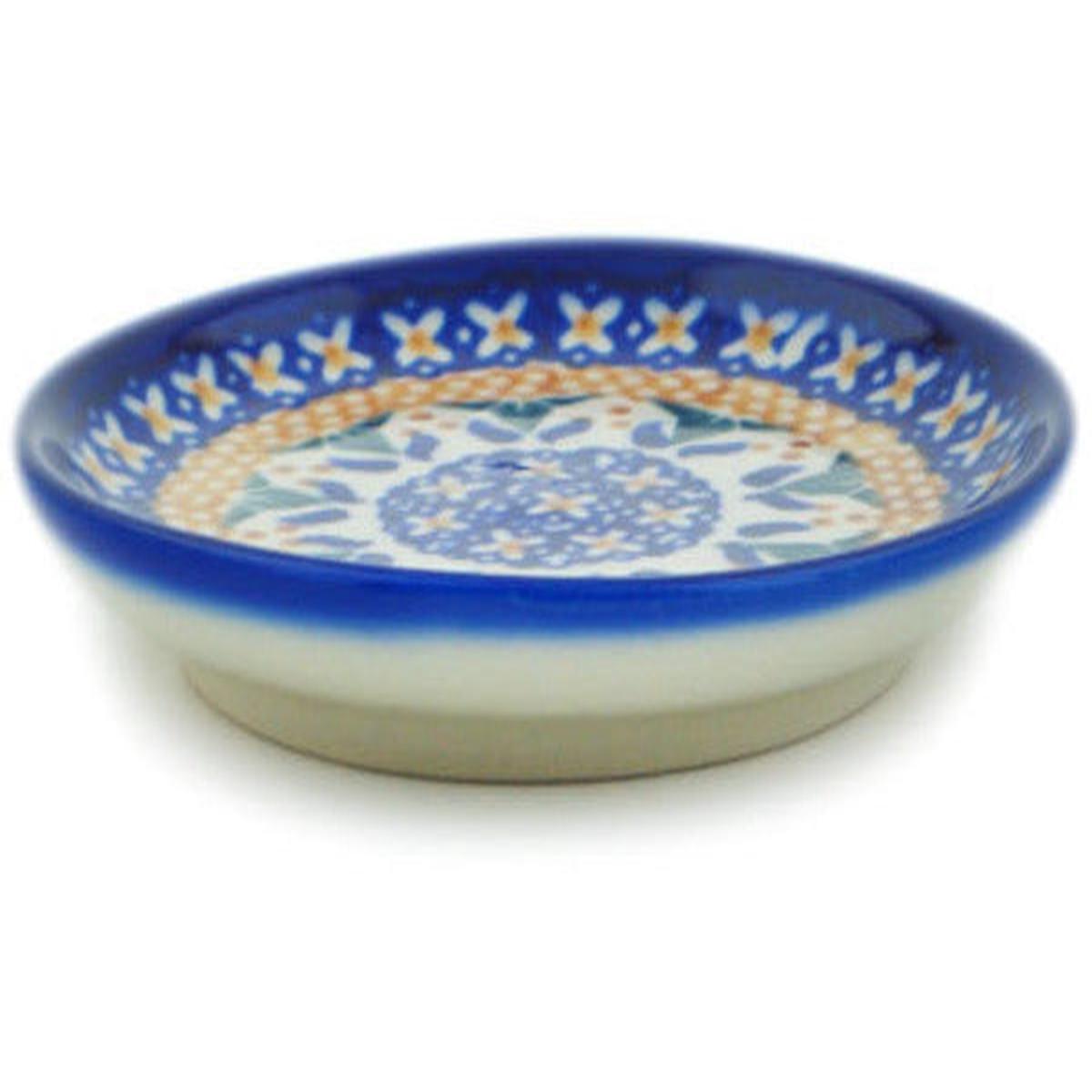 Plate 4" Blue Cress Theme UNIKAT