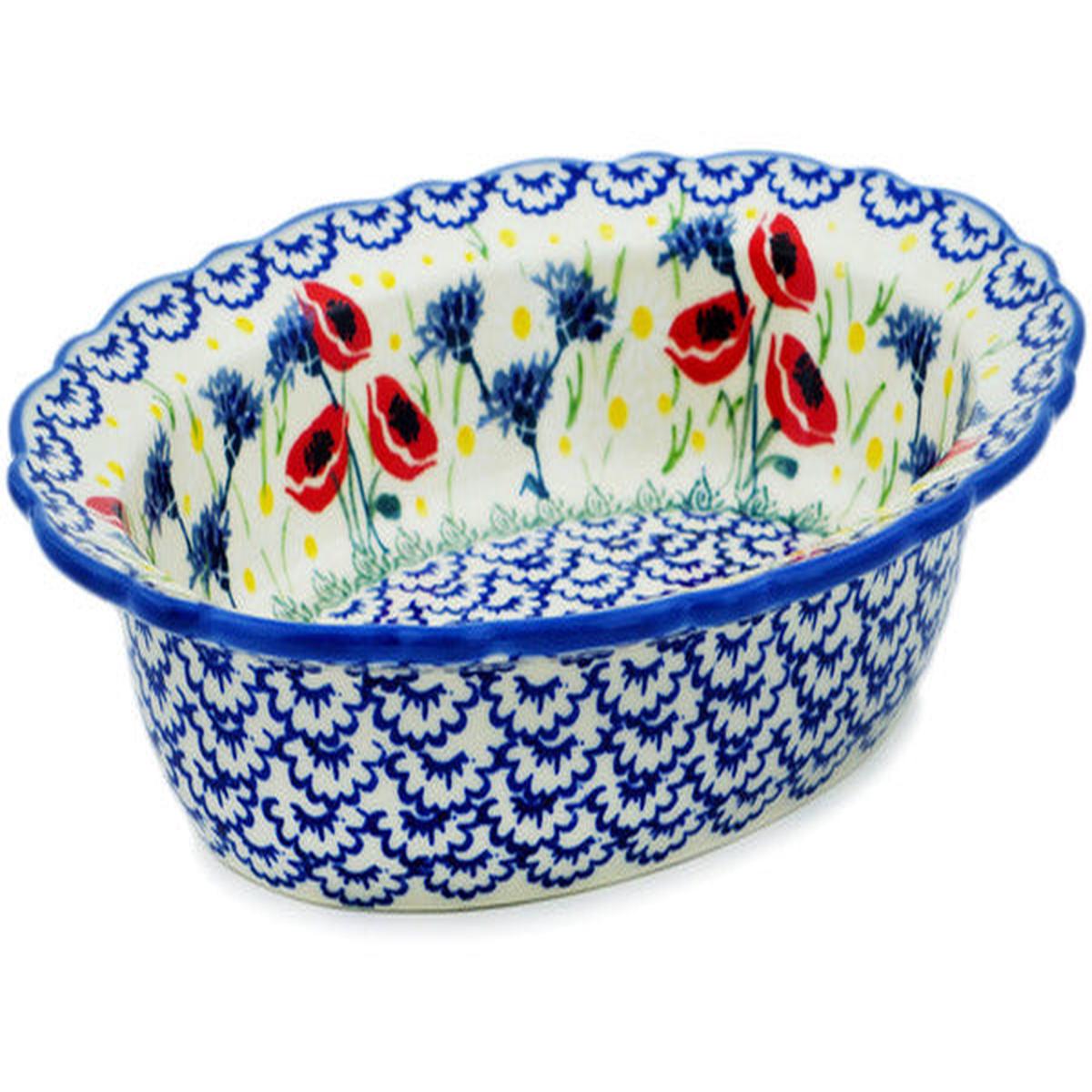 Platter 10" Poppies and Cornflowers Theme UNIKAT