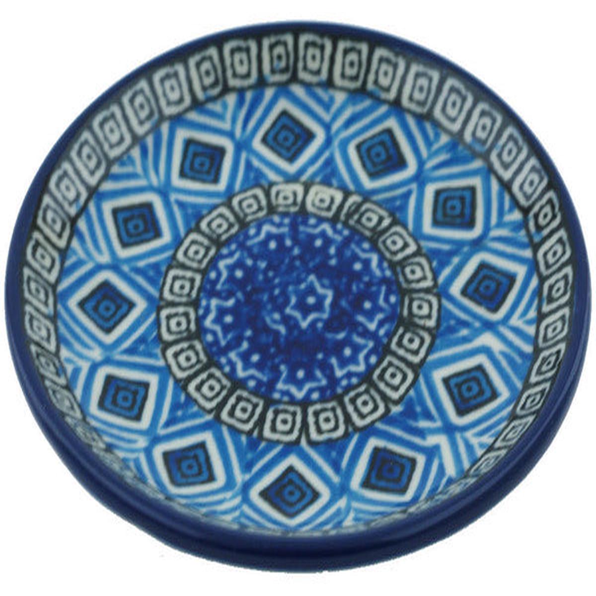 Polish Pottery Mini Plate, Coaster plate Aztec Sky