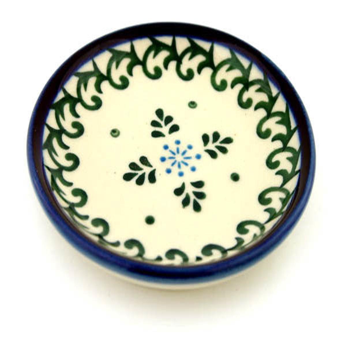 Polish Pottery Mini Plate, Coaster plate Floral Snowflake