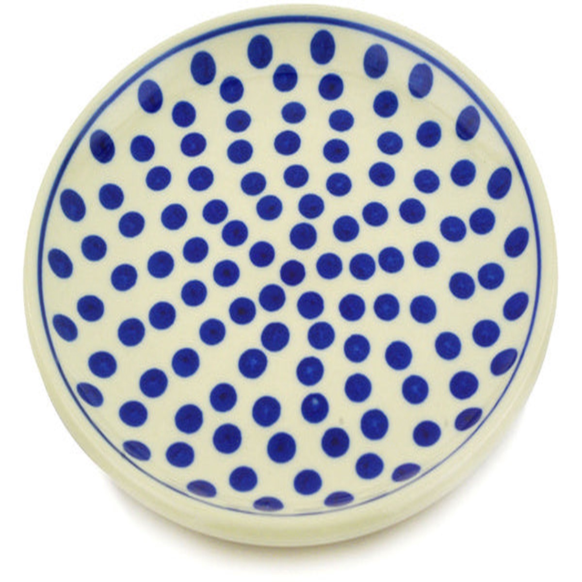 Polish Pottery Toast Plate Polka Dot Delight